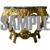 French Louis XV Giltwood Console, 18th Century, Green Marble Top