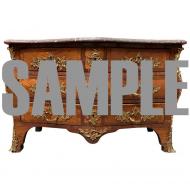 French 18th Century Louis XV Commode in Kingwood With a Pink and Gray Marble Top