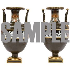 Pair of Mintons Pate Sur Pate Vases with Multi-Panel Neoclassical Subjects